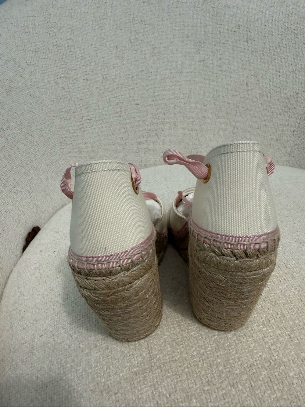 Gucci Women's Pink and White Espadrille Wedge - Picture 8 of 12